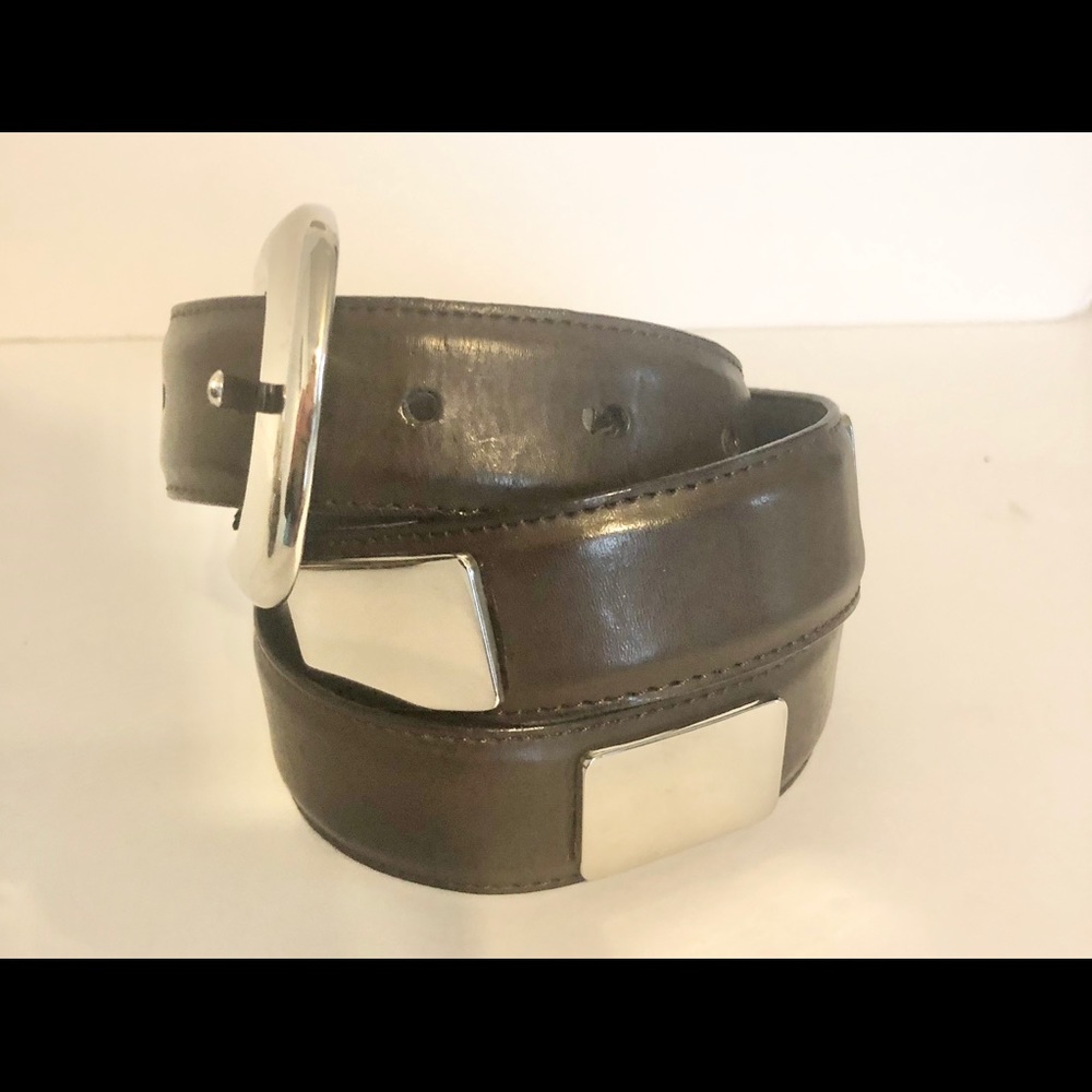 Lady Captiva leather belt with metal rectangles M
